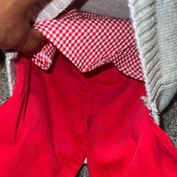 Boys 3 piece matching set sweater long sleeve dress shirt corduroy pants outfit - Picture 6 of 12